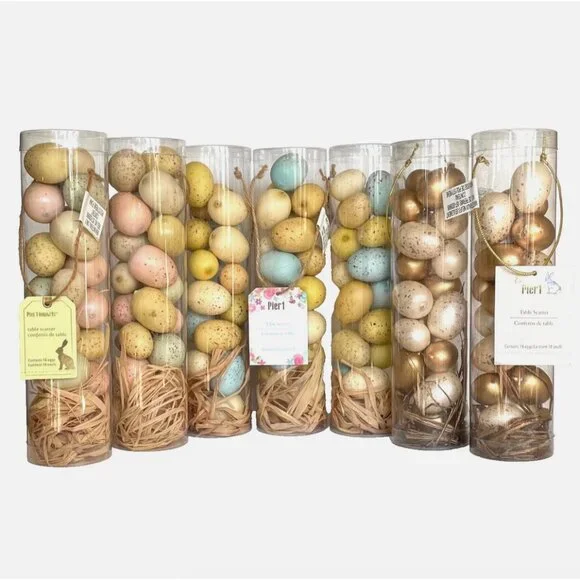 NWT NEW PIER 1 IMPORTS 126 MINI PASTEL GOLD BIRD EGGS EASTER DECOR TABLE SCATTER - Picture 1 of 16